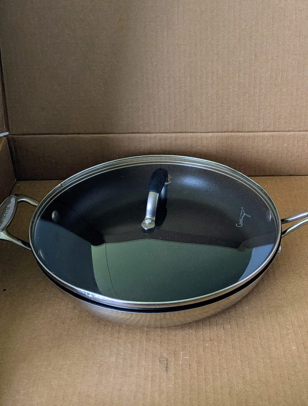 Cuisinart Stainless Steel Skillet with Lid 12 Inch Model 722-30 HNS Non Stick